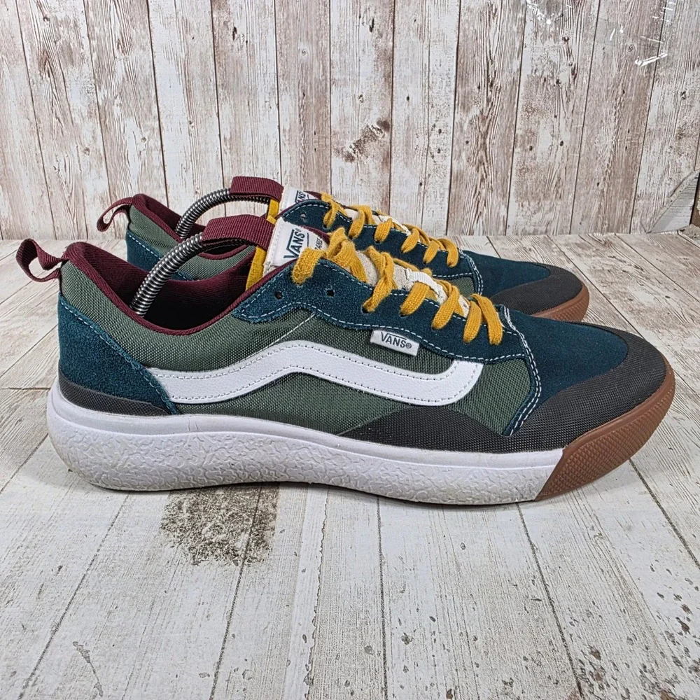 Vans UltraRange EXO Mens 10.5 Teal Green Burgundy Multi Color Low Top Sneakers